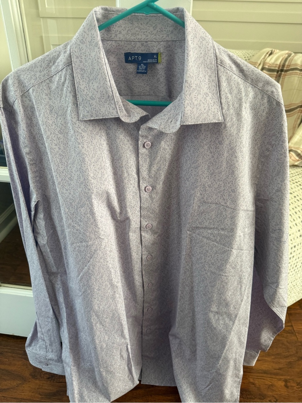 Apt. 9 Men’s Light Lavender Printed Long-Sleeve Dress Shirt